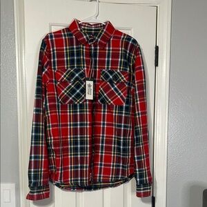 Alpine Design Red and Blue Plaid Men's Shirt